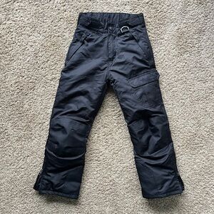 Kids Black Snow Pants- Adjustable Waist- Small 5/6